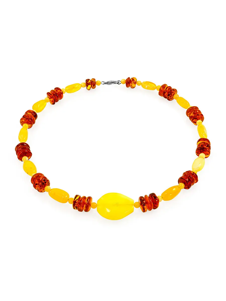 картинка Стильное колье-обруч с натуральным балтийским янтарём в онлайн магазине
