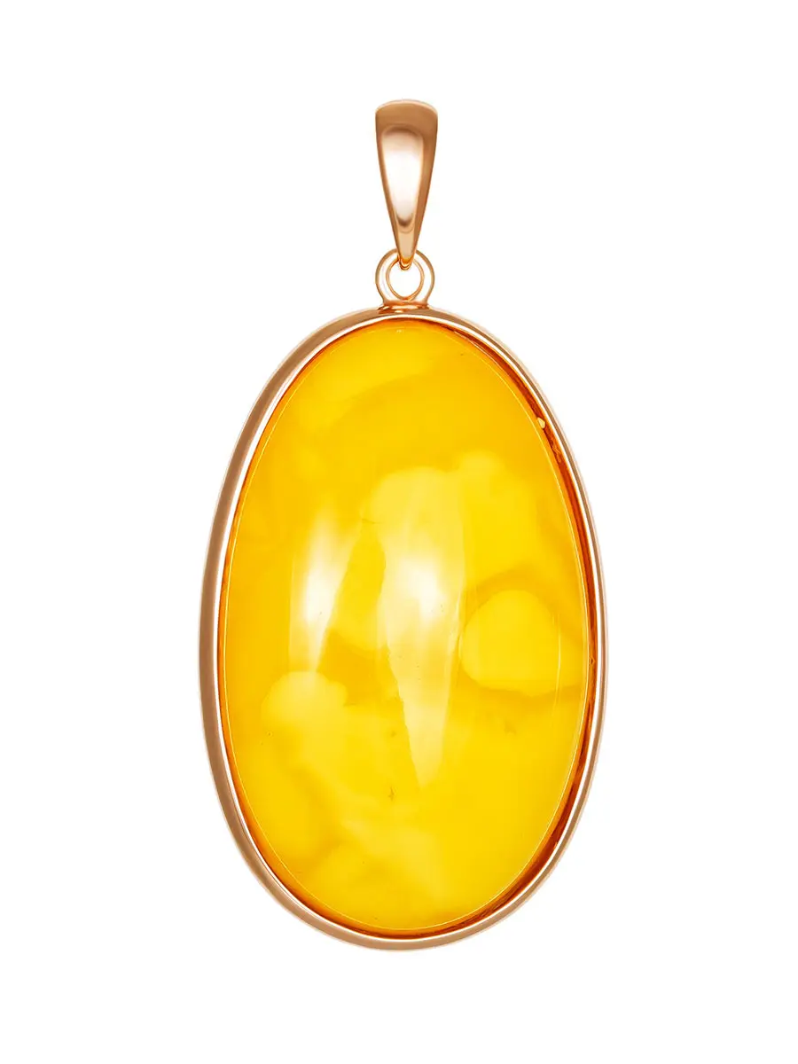 картинка Овальная подвеска из натурального медового янтаря в онлайн магазине