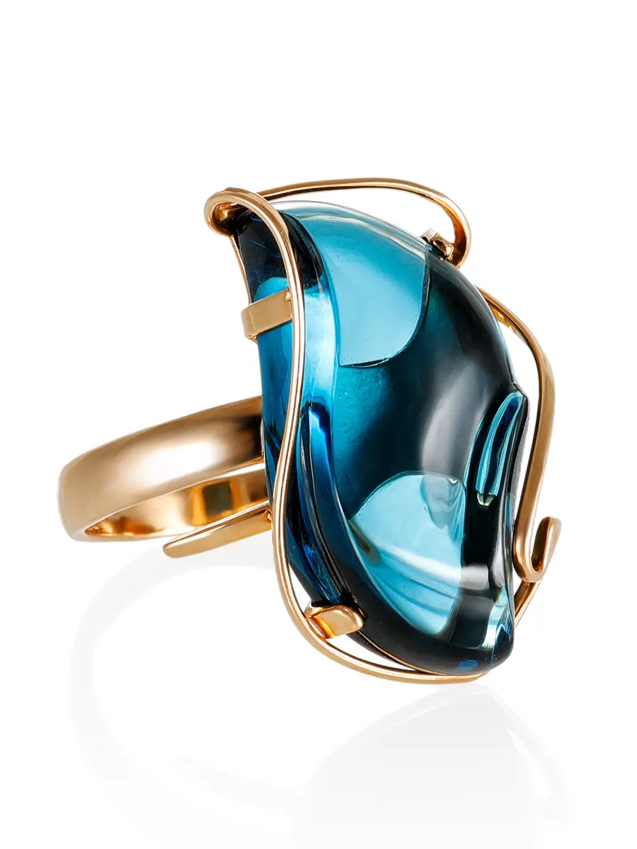 картинка Нарядное кольцо из золота с топазом Лондон «Серенада» в онлайн магазине