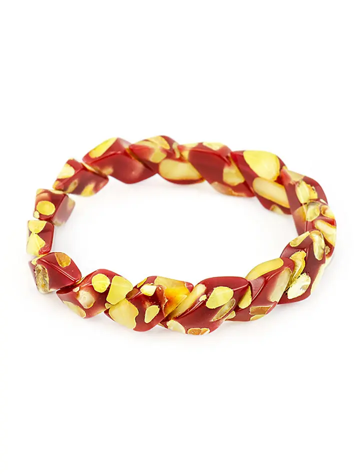 картинка Браслет «Змейка далматин» вишневого цвета в онлайн магазине