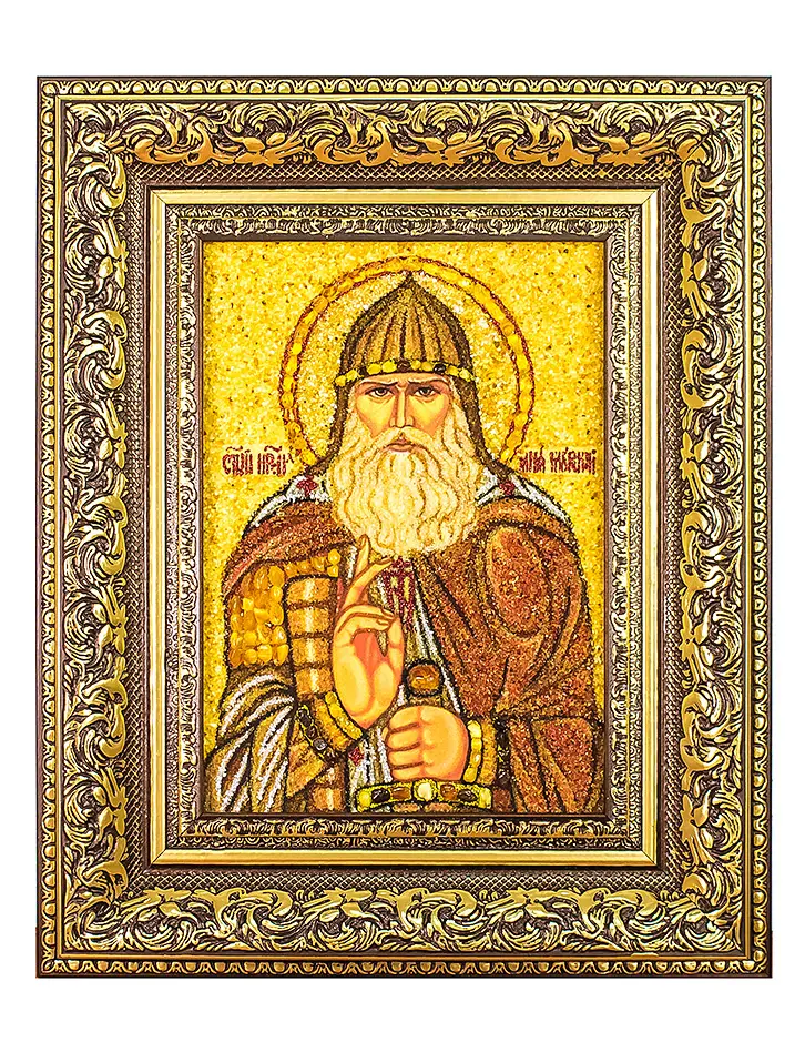 картинка Икона из янтаря «Преподобный Илия Муромец» в онлайн магазине