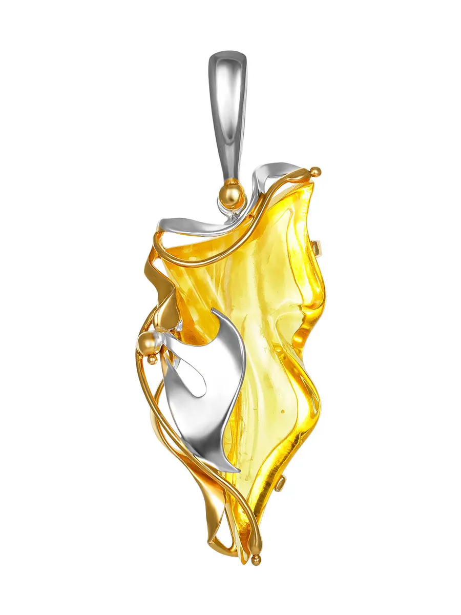 картинка Эффектная подвеска «Версаль» из цельного лимонного янтаря в онлайн магазине