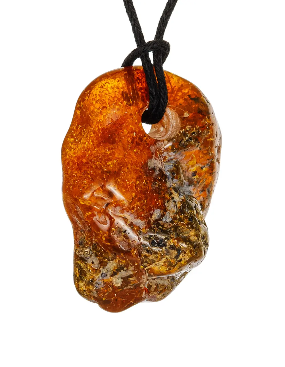 картинка Фигурный янтарный кулон с красивым природным градиентом в онлайн магазине