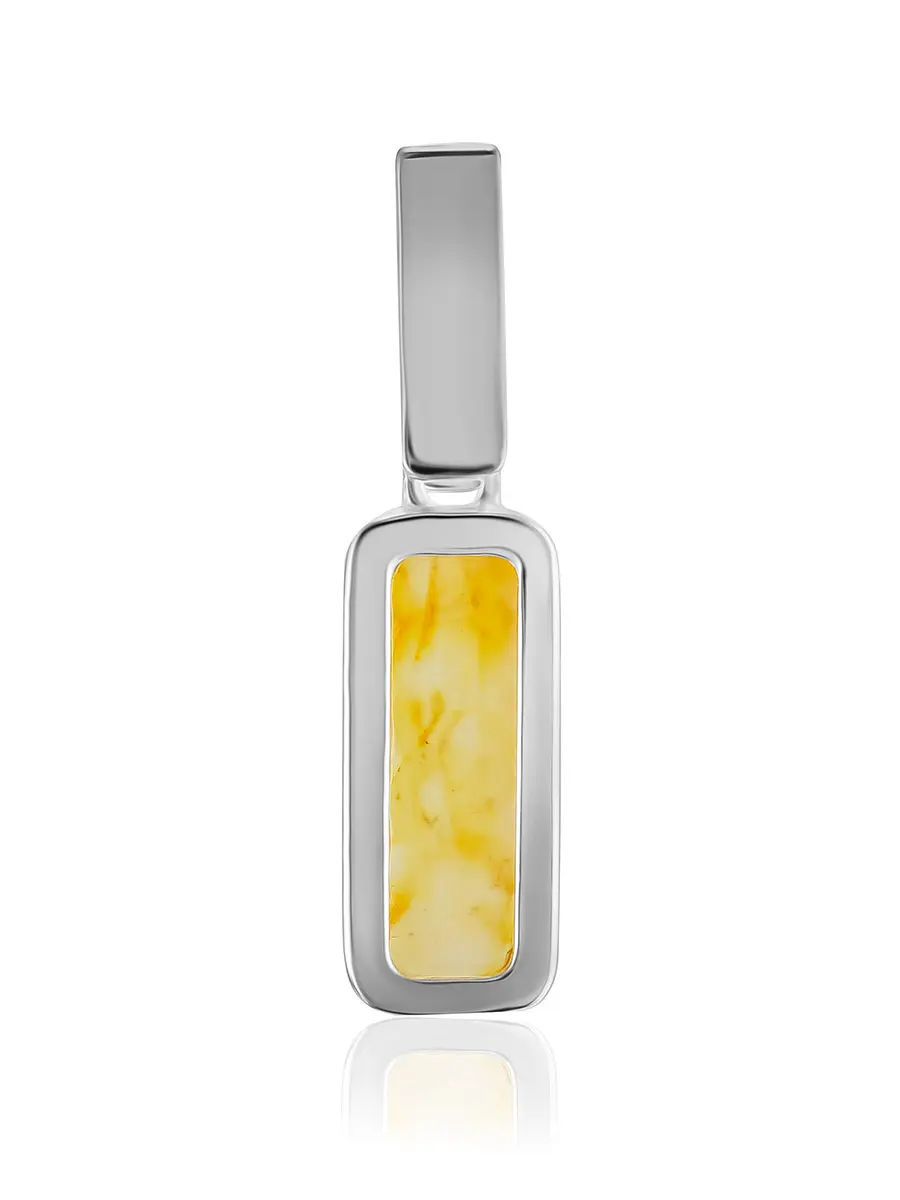 картинка Стильная подвеска London с лимонным янтарём в онлайн магазине