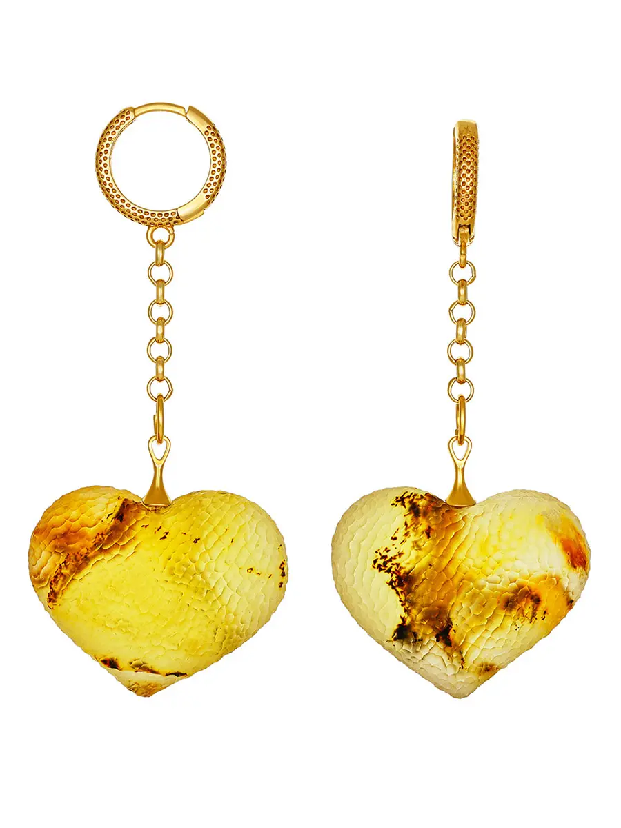 картинка Необычные серьги «Сердце» с «кусаной» поверхностью в онлайн магазине