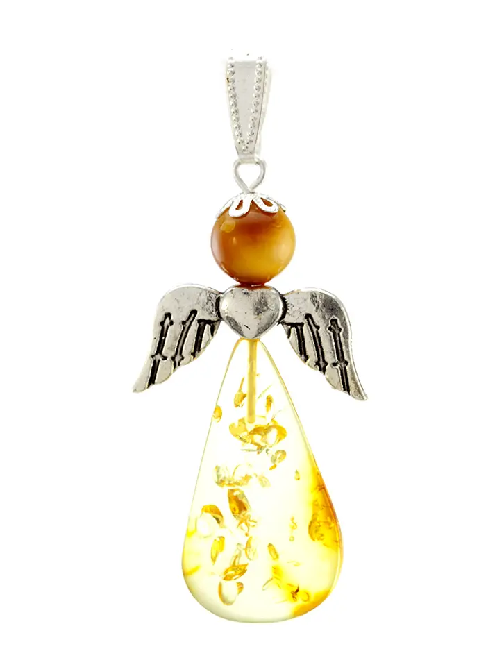 картинка Крупная подвеска из натурального балтийского янтаря «Ангелок» в онлайн магазине