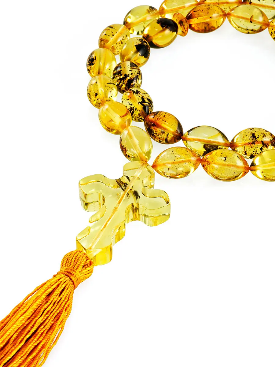 картинка Православные молельные чётки из натурального янтаря лимонного цвета в онлайн магазине