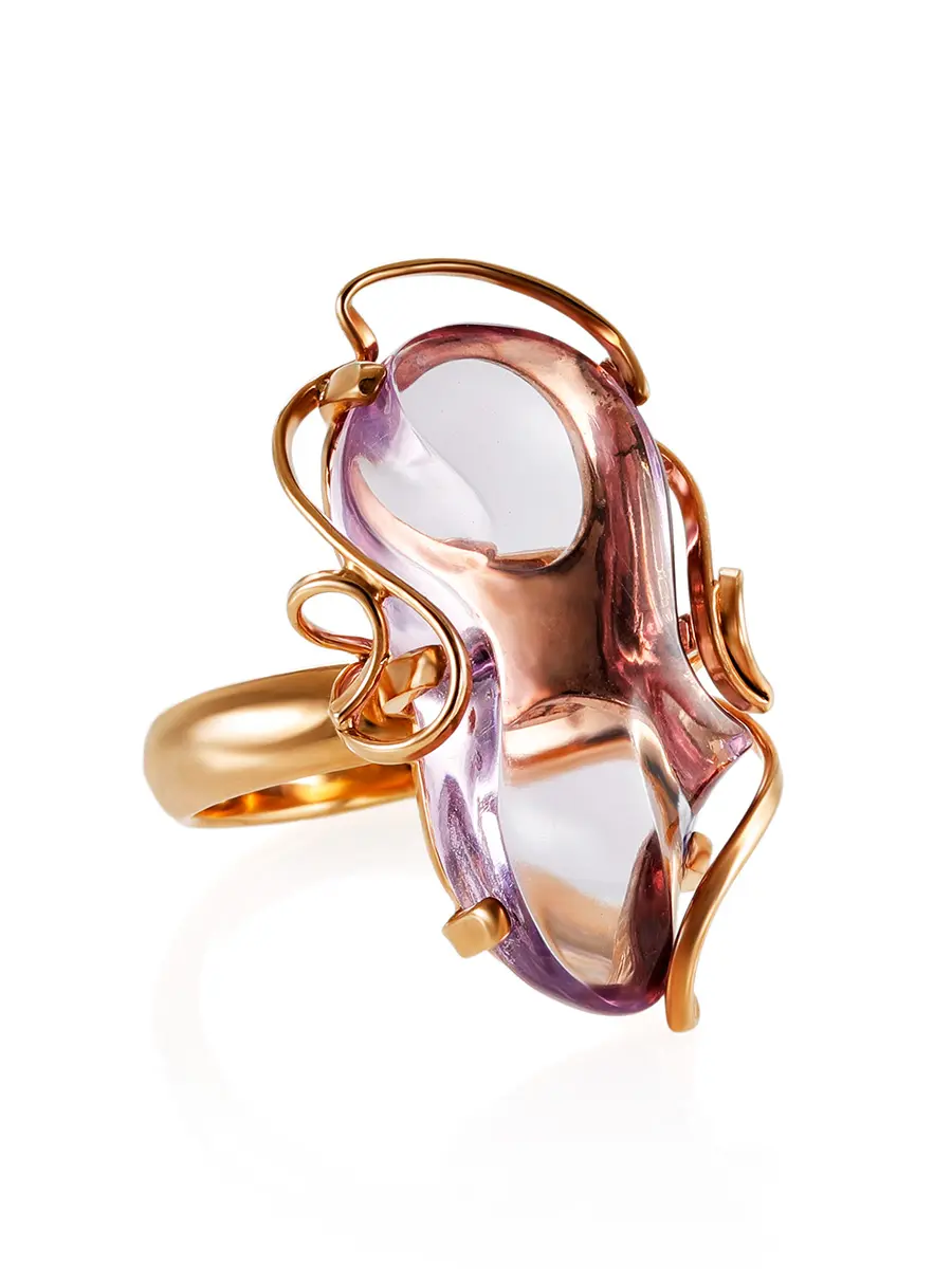 картинка Нежное женственное кольцо из серебра с аметистом «Серенада» в онлайн магазине