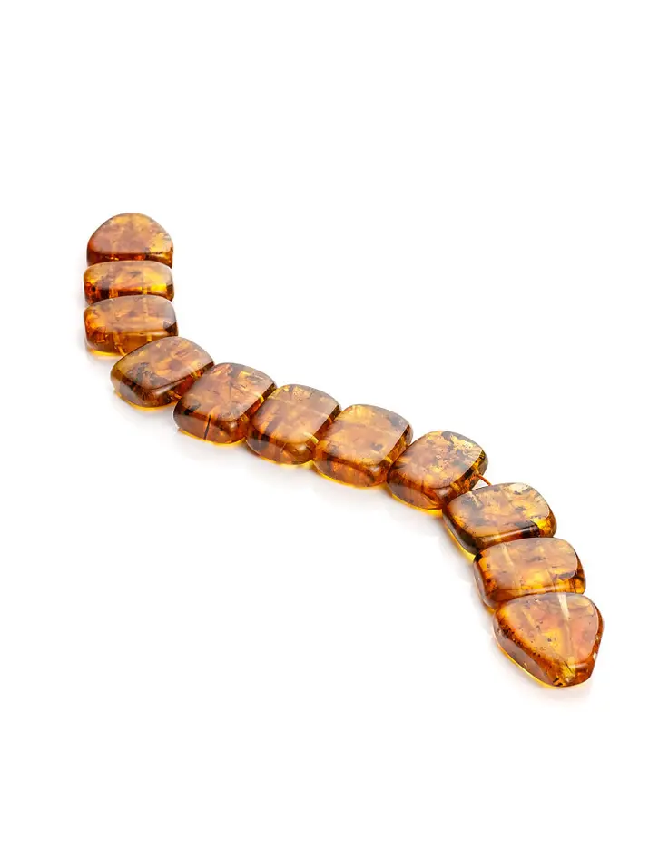 картинка Перекидные чётки-змейка из формованного янтаря коньячного цвета в онлайн магазине