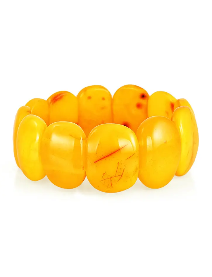 картинка Элегантный браслет из натурального состаренного янтаря медового цвета в онлайн магазине