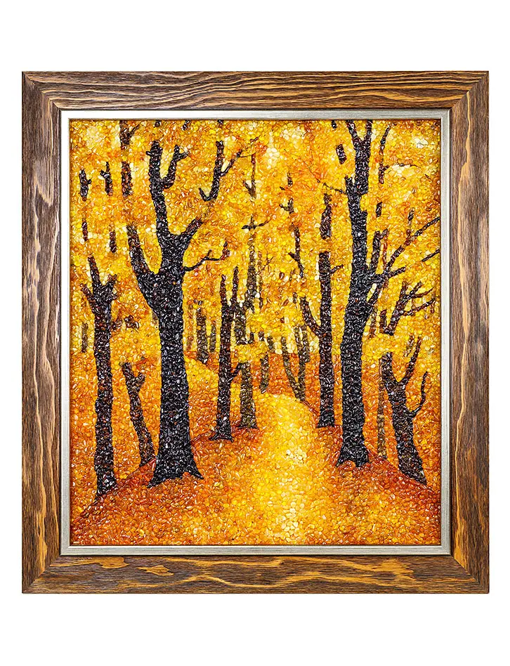 картинка Картина из натурального балтийского янтаря «Осень» 59 см (В) х 53 см (Ш) в онлайн магазине