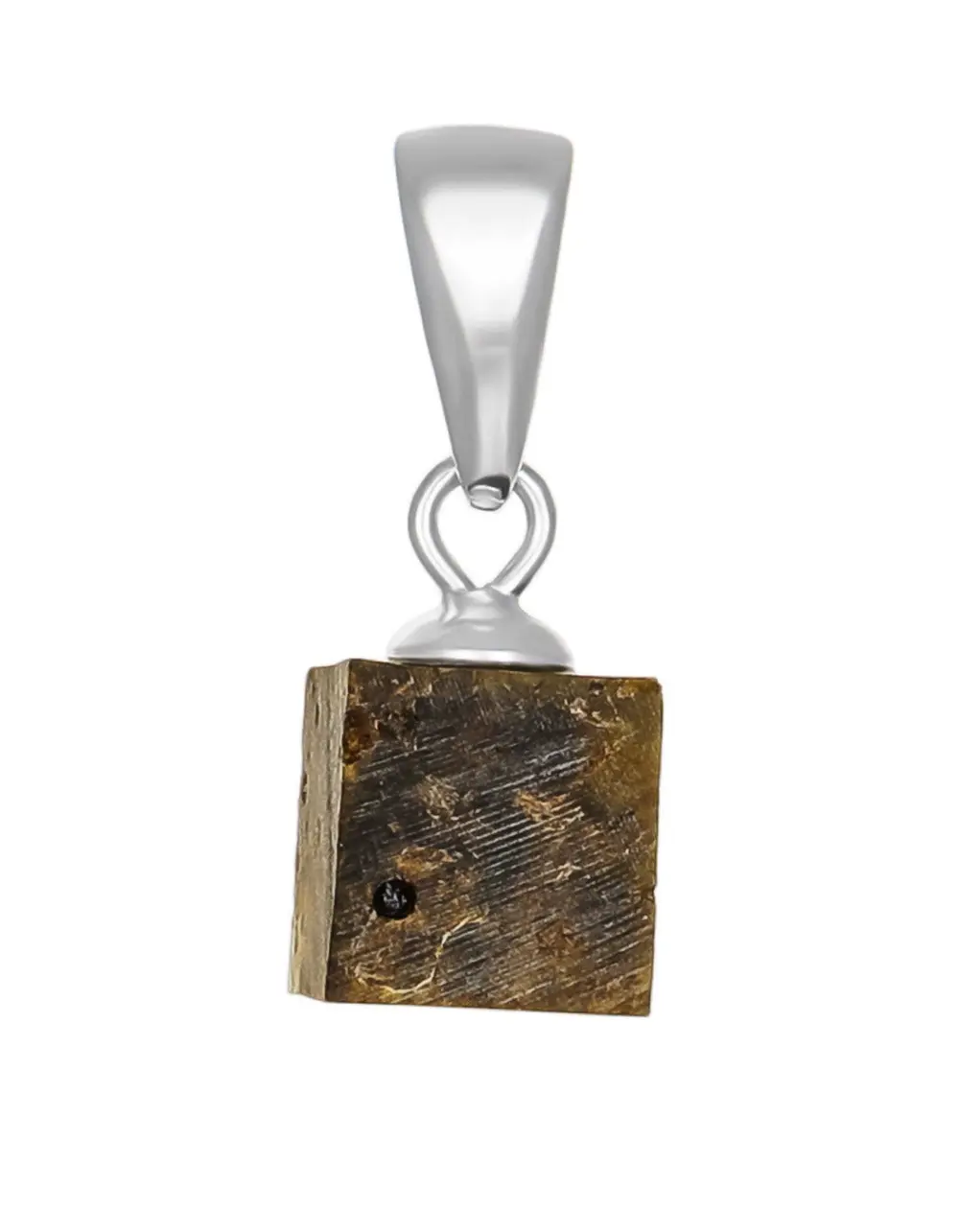 картинка Эксклюзивный кулон ручной работы из природного янтаря «Рафинад» в онлайн магазине