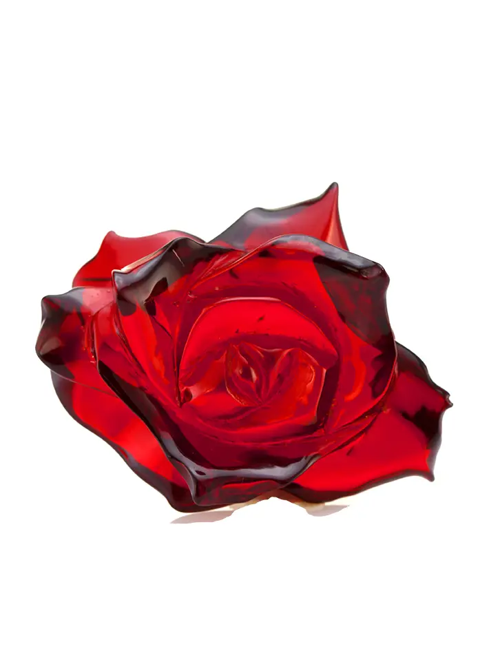 картинка Сувенир-резьба из натурального колумбийского янтаря «Роза пурпурная» в онлайн магазине