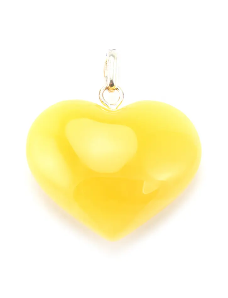 картинка Кулон-сердечко из натурального светло-медового балтийского янтаря в онлайн магазине