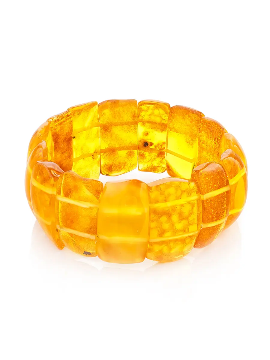 картинка Эксклюзивный браслет из натурального янтаря золотистого цвета «Помпеи» в онлайн магазине