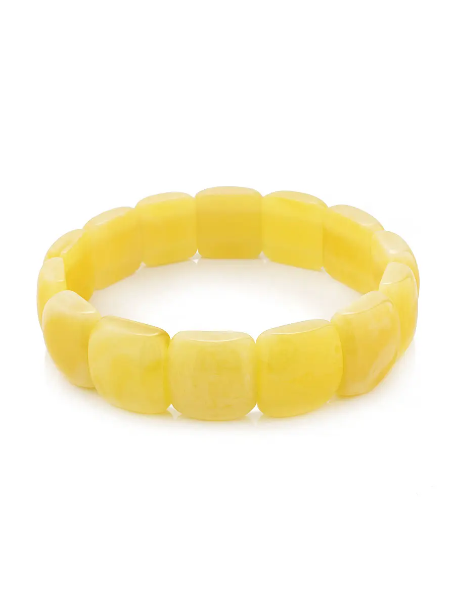 картинка Неширокий браслет из цельных янтарных пластинок нежно-медового цвета в онлайн магазине