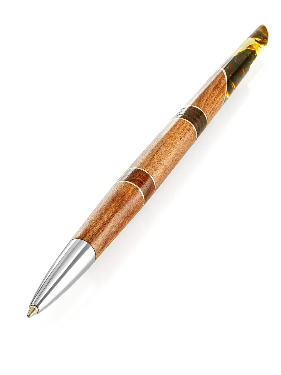 картинка Подарочная ручка из дерева и натурального цельного янтаря «Олливандер» в онлайн магазине