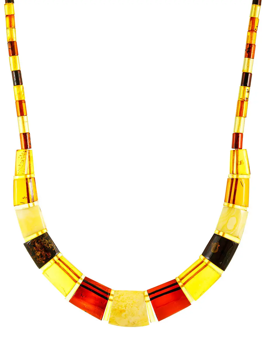 картинка Изящное колье из небольших янтарных пластинок «Египет» в онлайн магазине