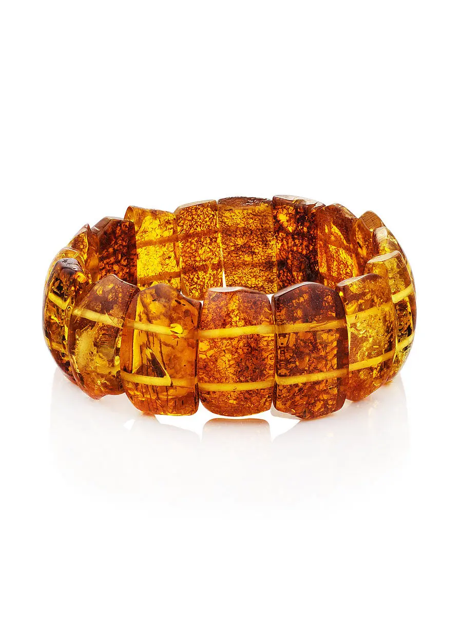 картинка Оригинальный браслет из натурального цельного янтаря «Помпеи» в онлайн магазине