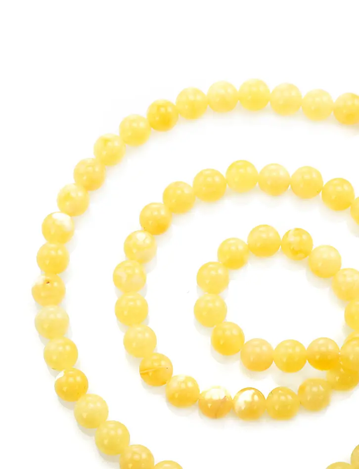 картинка Бусы из шаров натурального балтийского медового янтаря для создания ожерелья в онлайн магазине