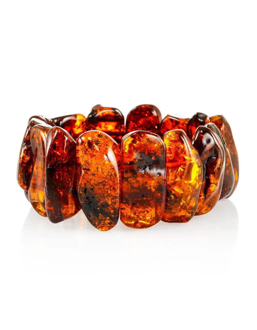 картинка Браслет из цельного коньячного янтаря «Помпеи» в онлайн магазине