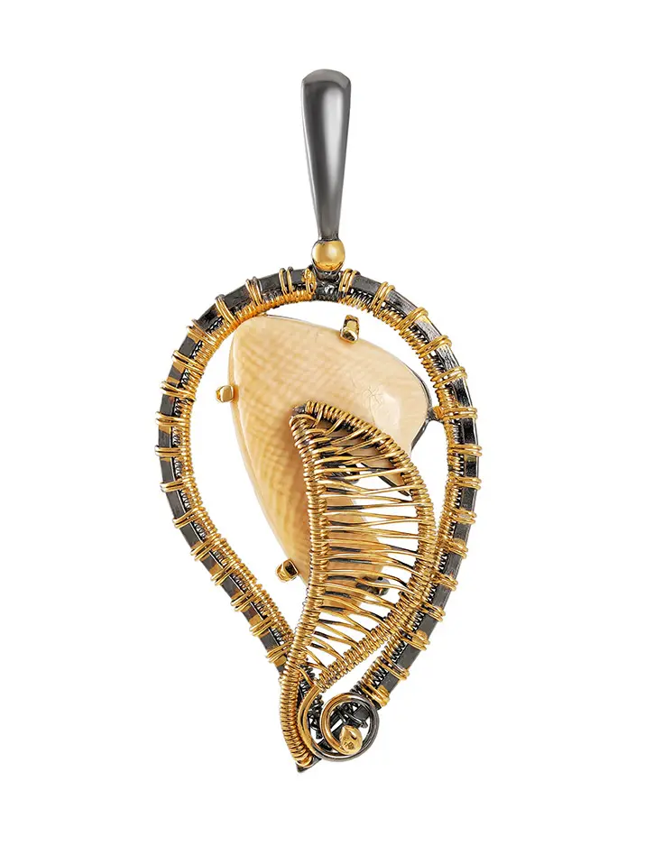 картинка Потрясающая подвеска из бивня мамонта в позолоченном серебре «Эра» в онлайн магазине
