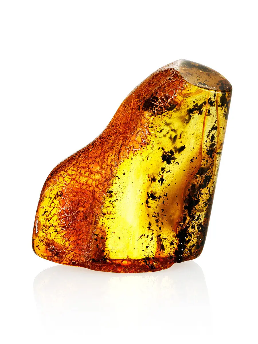 картинка Кусочек натурального цельного янтаря с красивой природной текстурой в онлайн магазине