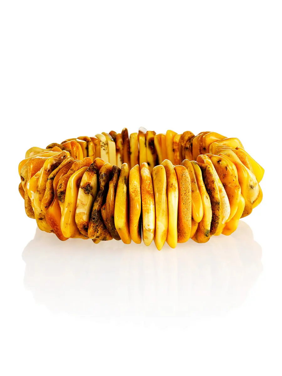 картинка Объёмный браслет из натурального балтийского янтаря «Мандарин дикий» в онлайн магазине