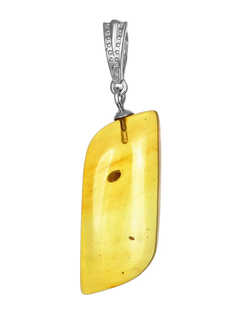 картинка Маленькая нежная подвеска из натурального колумбийского янтаря лимонного цвета в онлайн магазине