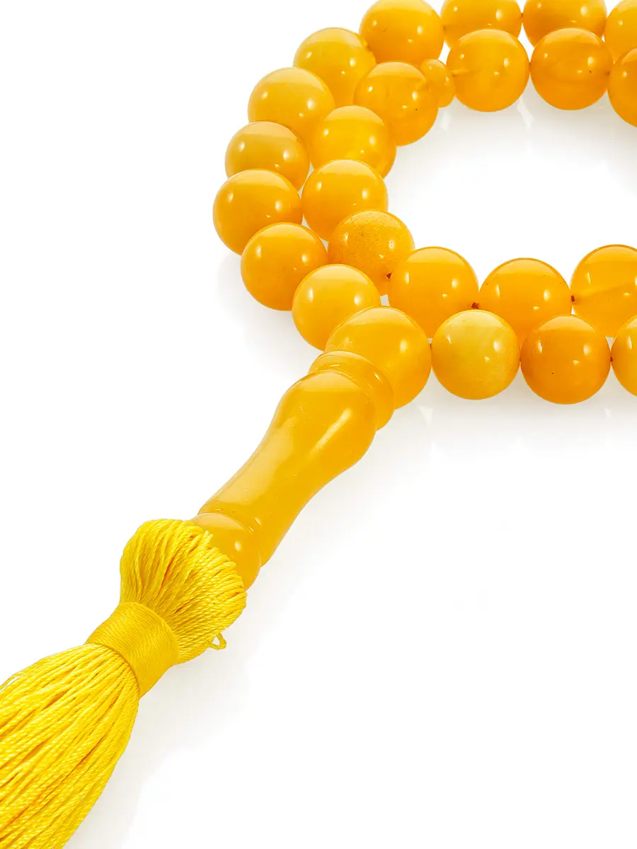 картинка Чётки на 33 бусины из натурального янтаря медового цвета в онлайн магазине