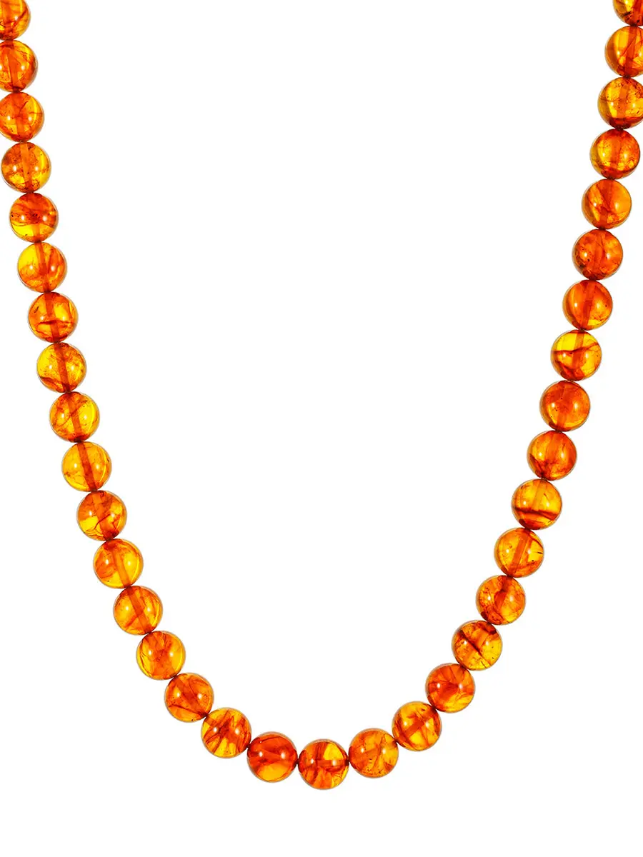 картинка Бусы из  янтаря коньячного цвета «Шар крупный» в онлайн магазине
