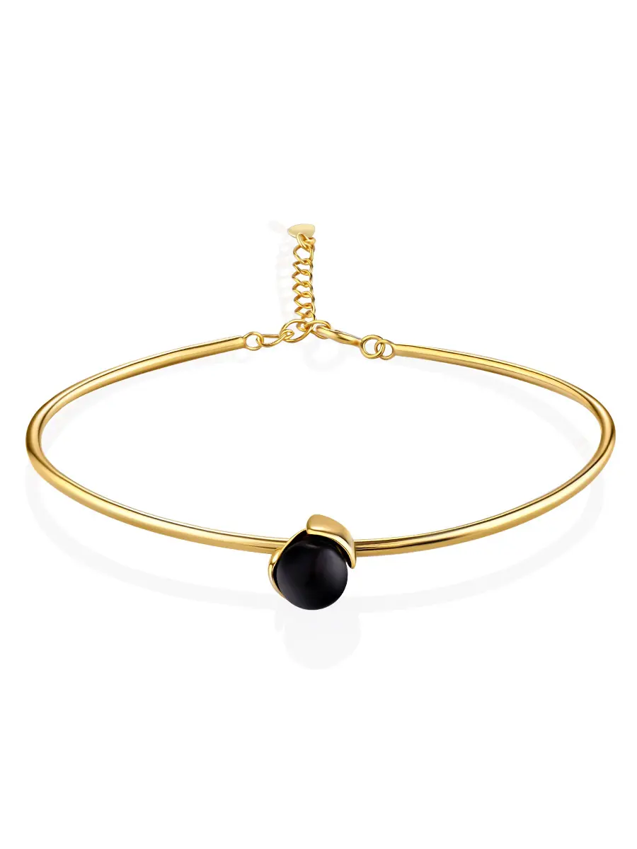 картинка Стильный браслет-обруч Palazzo из тёмно-вишнёвого янтаря от ifamore™ в онлайн магазине