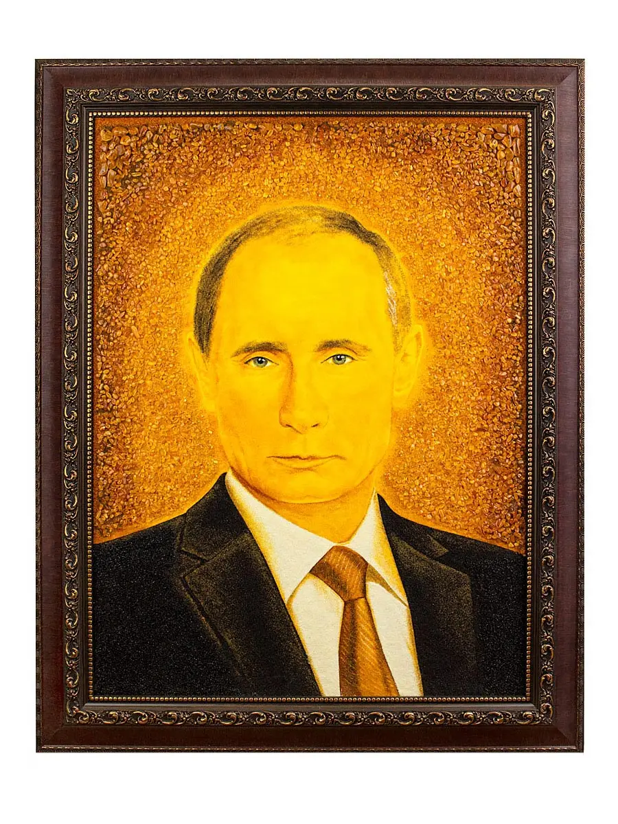 картинка Картина из натурального янтаря «Портрет президента Путина Владимира Владимировича» в онлайн магазине