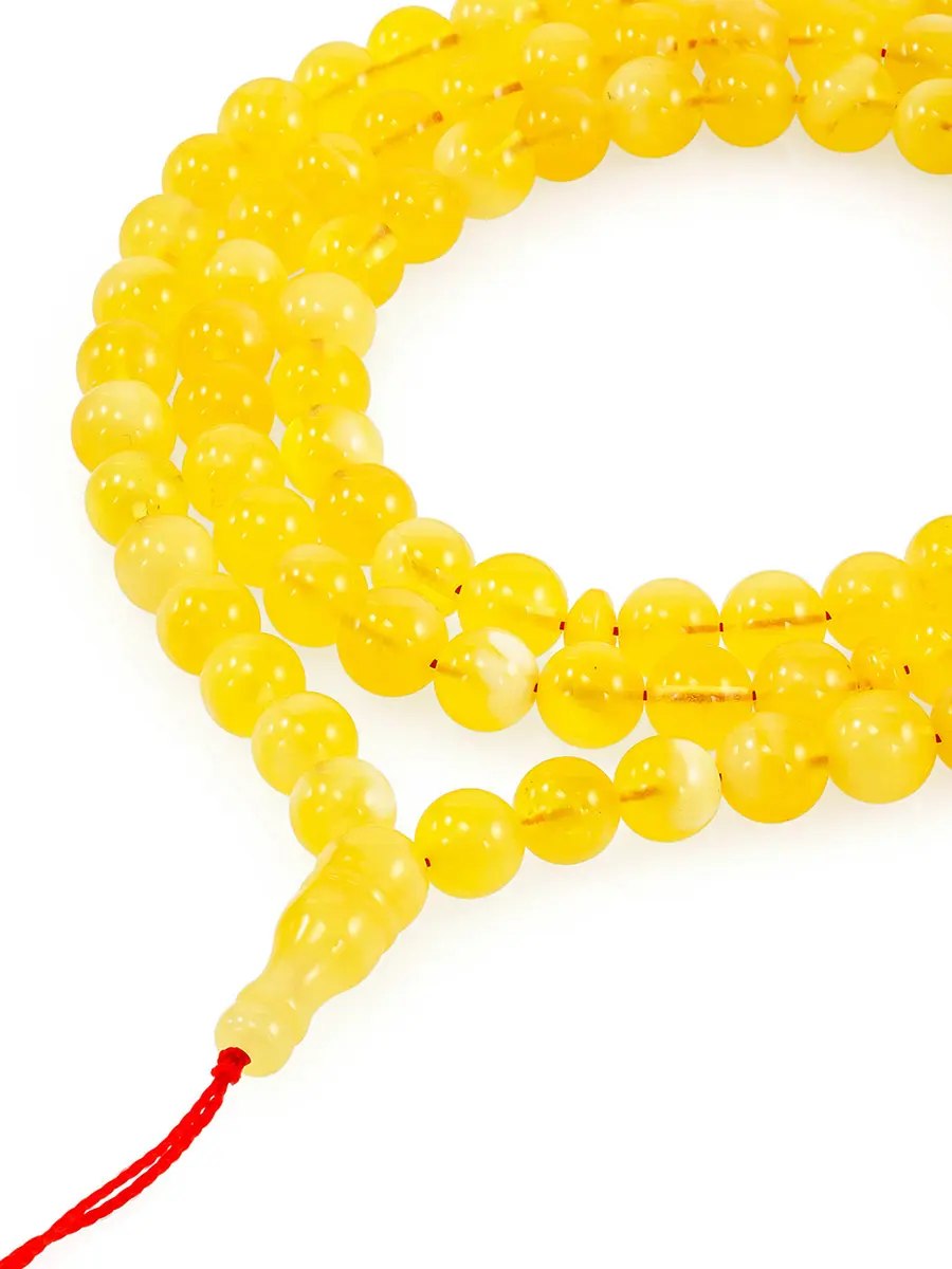 картинка Чётки мусульманские из цельного натурального янтаря на 99 бусин в онлайн магазине