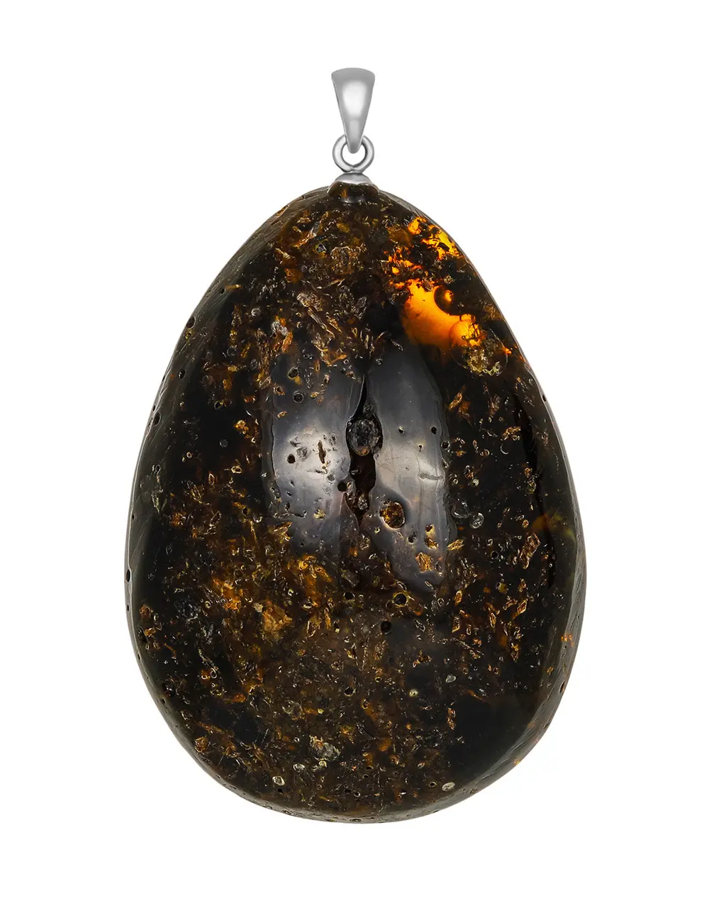 картинка Кулон из натурального тёмного янтаря «Помпеи» в онлайн магазине