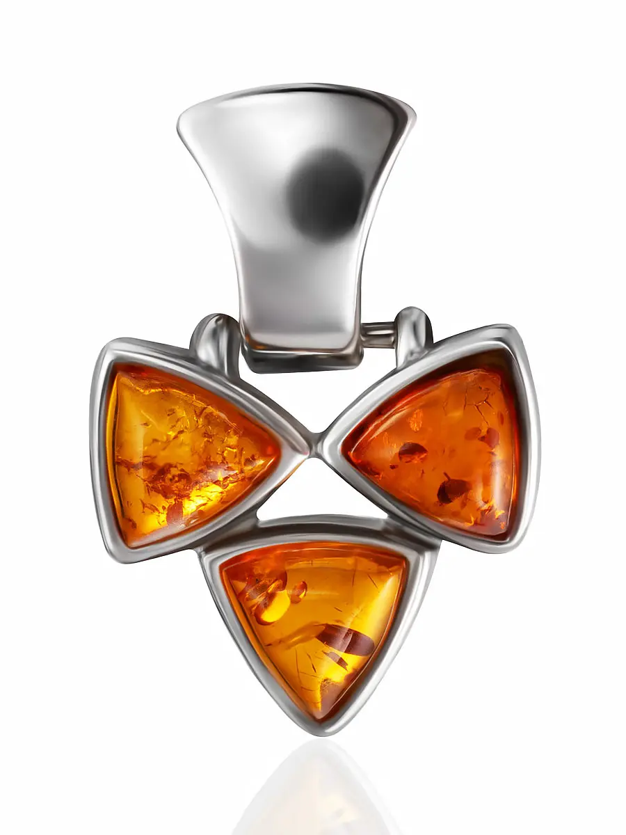 картинка Подвеска из серебра с тремя янтарными вставками «Трисмегист» в онлайн магазине