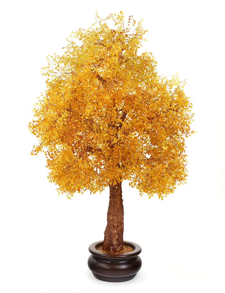 картинка Роскошное интерьерное дерево с кроной из натурального янтаря в онлайн магазине