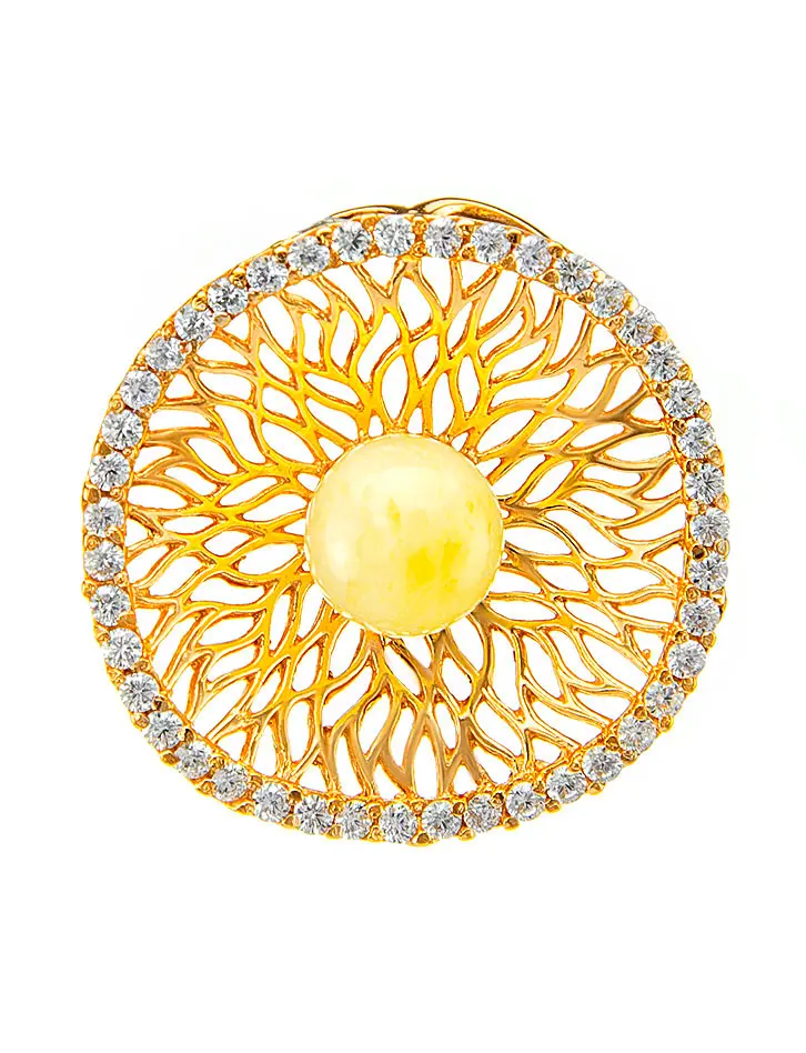 картинка Роскошная подвеска из золота с натуральным янтарём «Венера» в онлайн магазине