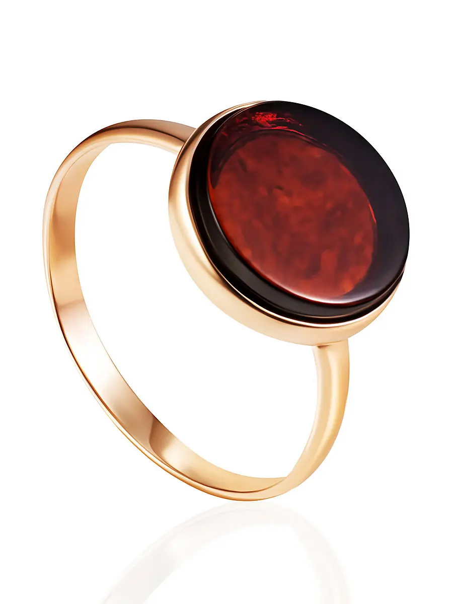 картинка Кольцо с натуральным вишнёвым янтарём «Фурор» в онлайн магазине