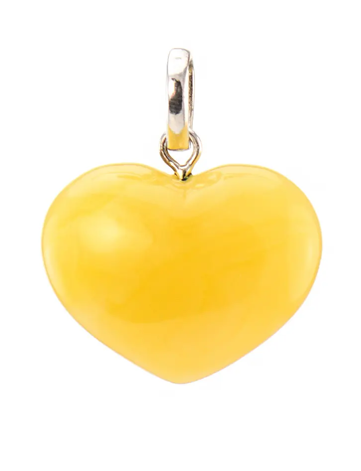картинка Подвеска из натурального балтийского янтаря «Сердце» медового оттенка в онлайн магазине