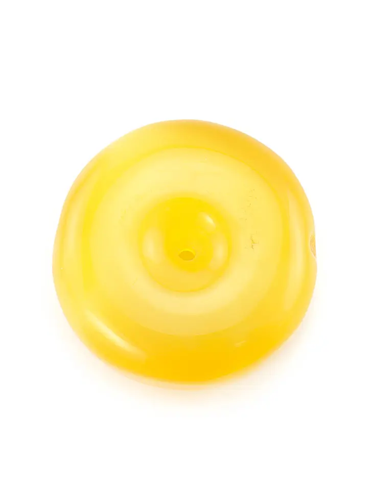 картинка Крупный кулон из янтаря насыщенного медового цвета «Донат» в онлайн магазине