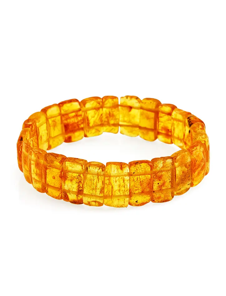 картинка Лёгкий браслет из натурального золотистого янтаря с лечебным эффектом в онлайн магазине