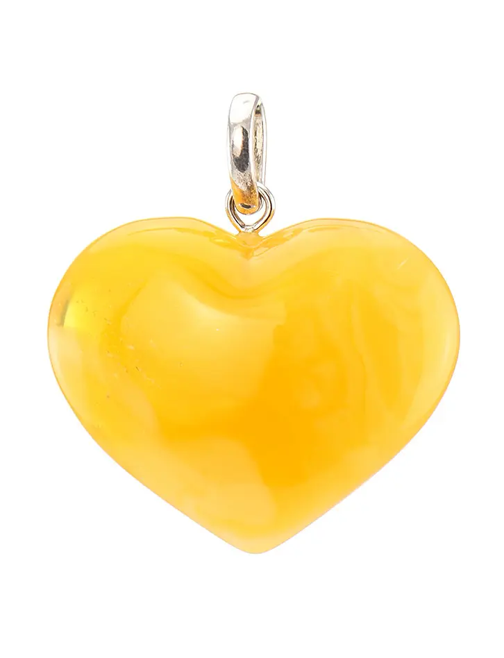 картинка Подвеска-сердце из натурального балтийского янтаря медового цвета в онлайн магазине