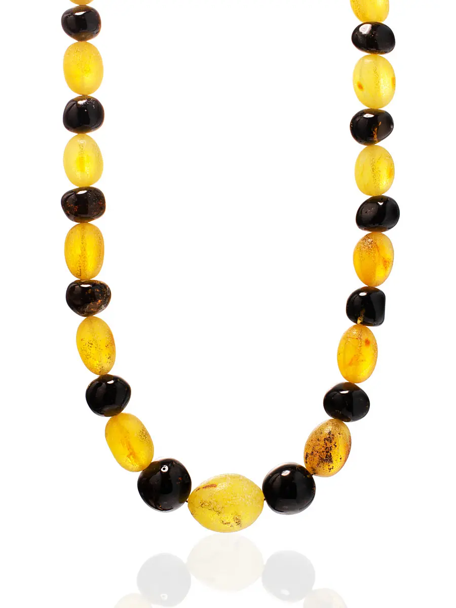 картинка Красивое ожерелье с лечебным эффектом из крупных янтарных бусин в онлайн магазине