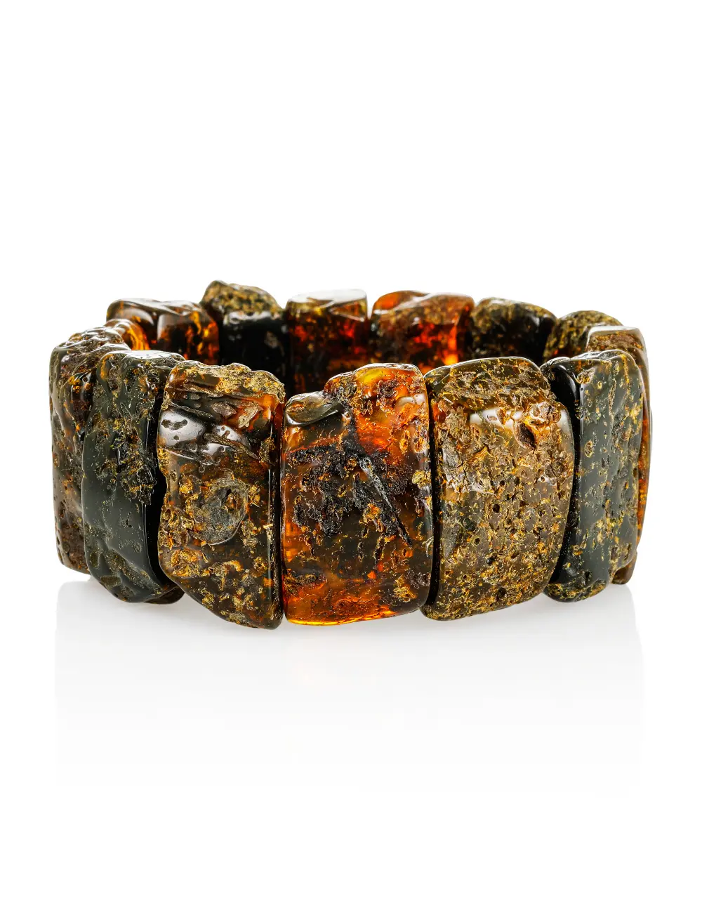 картинка Роскошный крупный браслет «Помпеи» из натурального балтийского янтаря в онлайн магазине