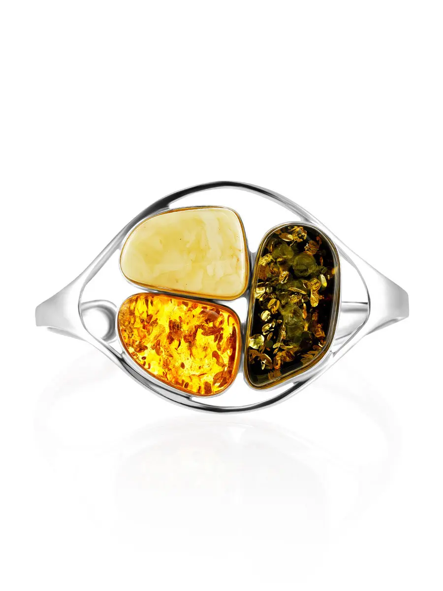 картинка Яркий браслет из натурального янтаря разных оттенков Bella Terra в онлайн магазине