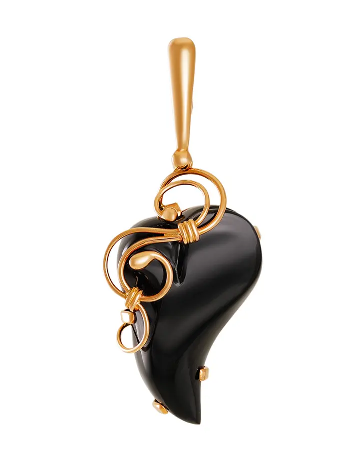 картинка Подвеска «Серенада» из золота и глянцевого чёрного оникса в онлайн магазине