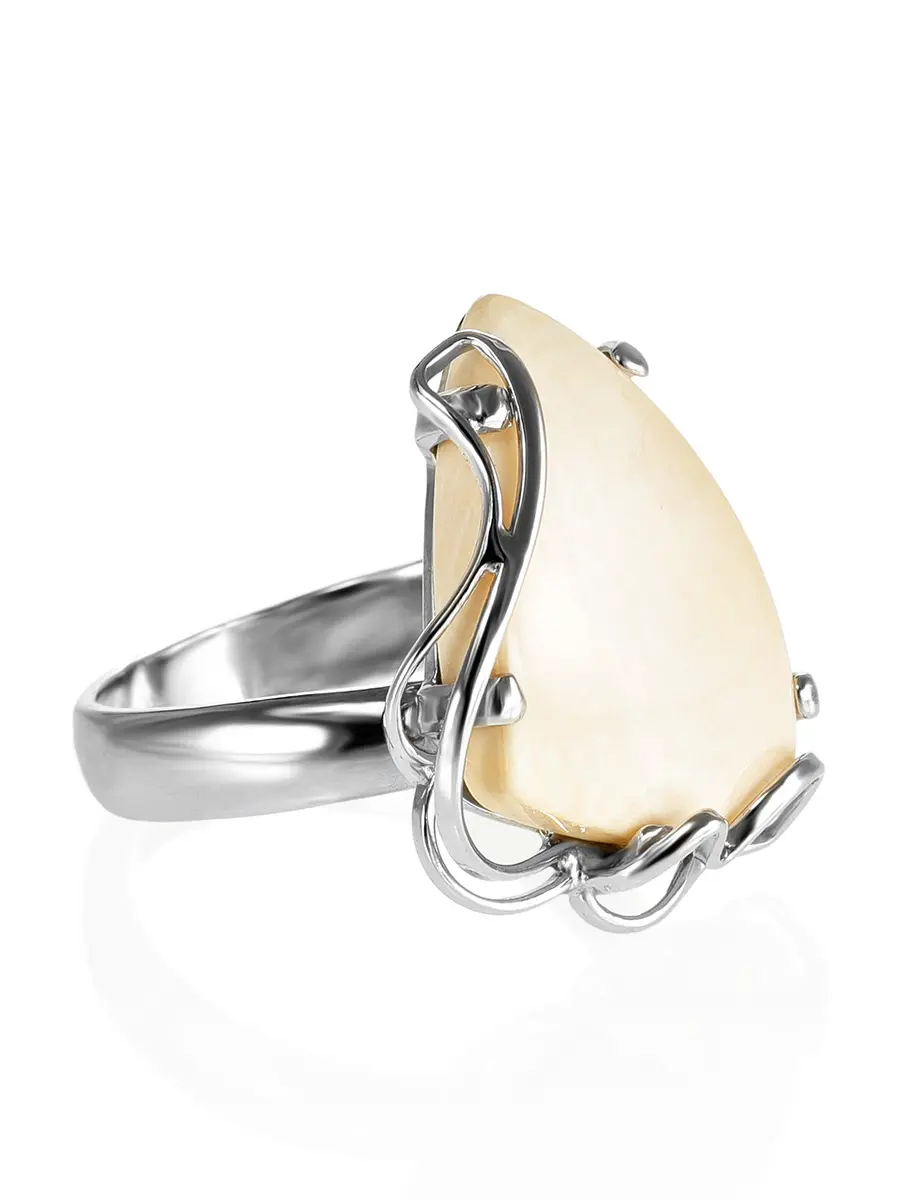 картинка Оригинальное кольцо из серебра с бивнем мамонта «Эра» в онлайн магазине