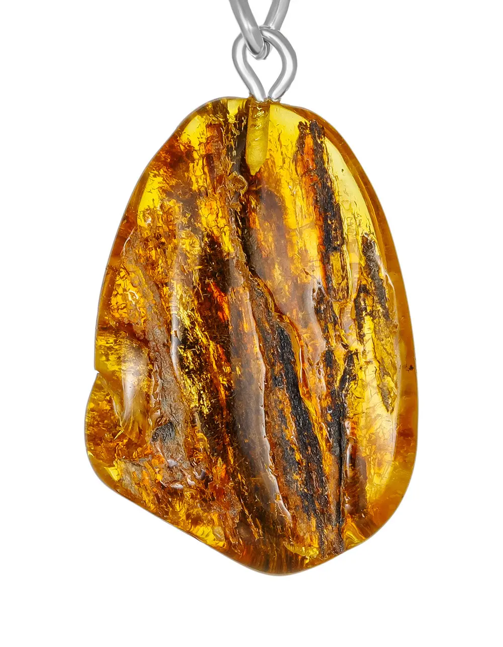 картинка Сувенир-брелок из натурального янтаря с живописной текстурой в онлайн магазине
