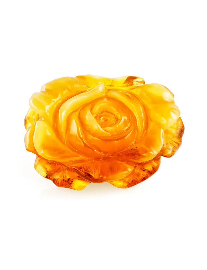 картинка Сувенир-резьба из натурального янтаря «Роза чайная» в онлайн магазине